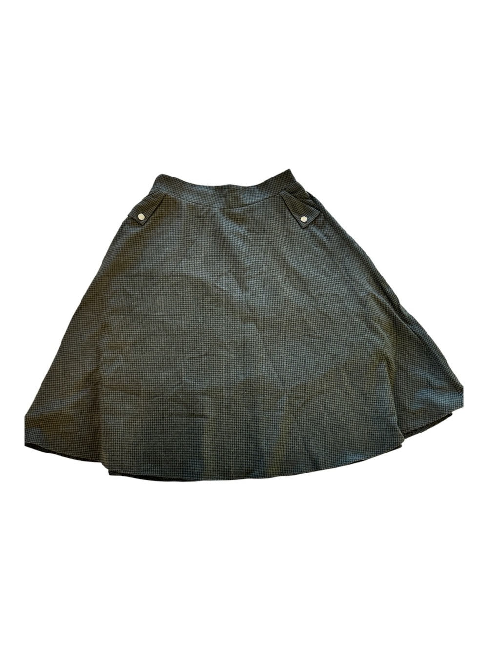 Boutique Houndstooth Wool Blend Midi Skirt Womens 2XL Pockets Preppy Academia